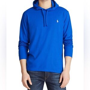 Polo Ralph Lauren blue Cotton long sleeve Jersey Hooded Tee SZ XXL